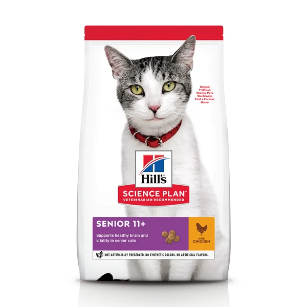 Hill's Hill's Senior 11+ Kip Kattenvoer 7 Kg + 12 X Hill's Mature/Senior Favourite Selection Pouches 3 Hill's Hill's Senior 11+ Kip Kattenvoer 7 Kg + 12 X Hill's Mature/Senior Favourite Selection Pouches