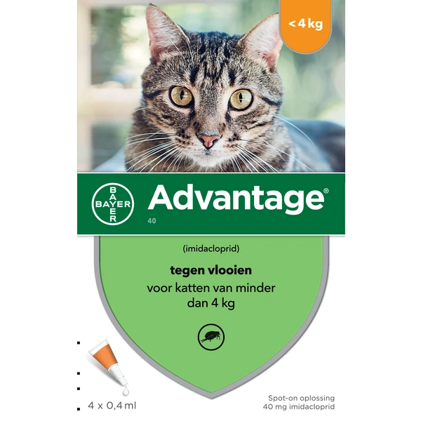 Advantage 2 X 4 Pipetten Â, ®, 40 Voor Katten Van Minder Dan 4 Kg Dubbelpak 3 Advantage 2 X 4 Pipetten Â, ®, 40 Voor Katten Van Minder Dan 4 Kg Dubbelpak