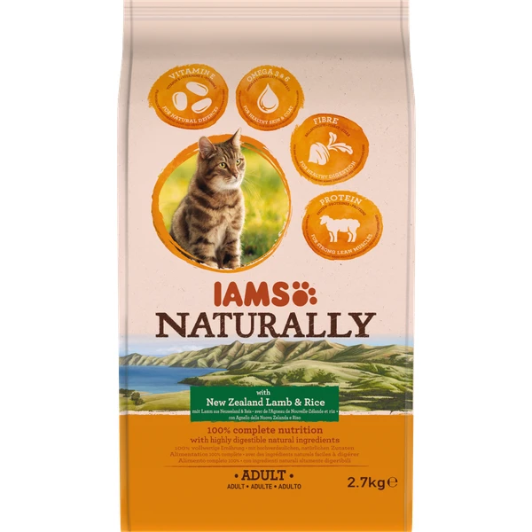 Iams 3x Naturally Kat Adult New Sealand Lam&, Rijst 2, 7 Kg 3 Iams 3x Naturally Kat Adult New Sealand Lam&, Rijst 2, 7 Kg