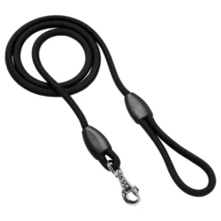 Adori Looplijn Nylon Rond Zwart - Hondenriem - 200x0.8 Cm