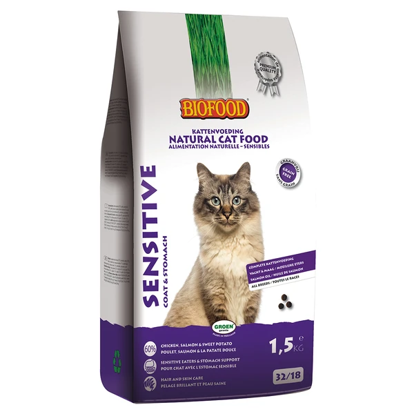 Biofood BF Petfood Sensitive Coat & Stomach Kattenvoer 2 X 1, 5 Kg 3 Biofood BF Petfood Sensitive Coat & Stomach Kattenvoer 2 X 1, 5 Kg