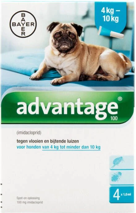 Advantage 100 Anti Vlooien En Teken Druppels Hond 4 10 Kg 4 Pipetten 1, 0 Ml 9 Advantage 100 Anti Vlooien En Teken Druppels Hond 4 10 Kg 4 Pipetten 1, 0 Ml - Image 7
