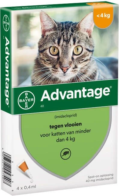 Advantage 2 X 4 Pipetten Â, ®, 40 Voor Katten Van Minder Dan 4 Kg Dubbelpak 7 Advantage 2 X 4 Pipetten Â, ®, 40 Voor Katten Van Minder Dan 4 Kg Dubbelpak - Image 5