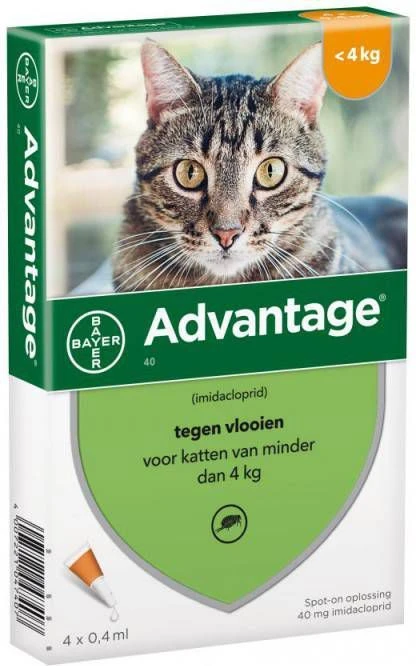 Advantage 2 X 4 Pipetten Â, ®, 40 Voor Katten Van Minder Dan 4 Kg Dubbelpak 5 Advantage 2 X 4 Pipetten Â, ®, 40 Voor Katten Van Minder Dan 4 Kg Dubbelpak - Image 3