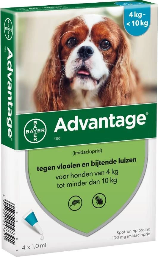 Advantage 100 Anti Vlooien En Teken Druppels Hond 4 10 Kg 4 Pipetten 1, 0 Ml 5 Advantage 100 Anti Vlooien En Teken Druppels Hond 4 10 Kg 4 Pipetten 1, 0 Ml - Image 3