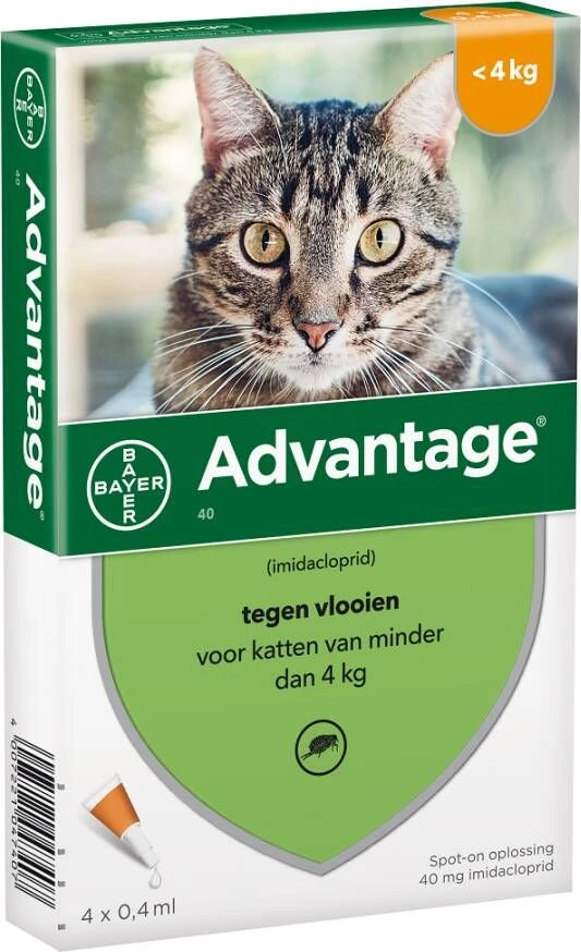 Advantage 2 X 4 Pipetten Â, ®, 40 Voor Katten Van Minder Dan 4 Kg Dubbelpak 4 Advantage 2 X 4 Pipetten Â, ®, 40 Voor Katten Van Minder Dan 4 Kg Dubbelpak - Image 2