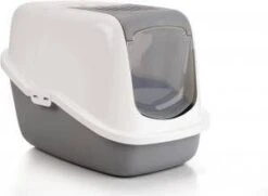 Savic Lichtgrijs/Wit Combi Deal Kattenbak Nestor + 2 Stuks Vervangingsfilter + Bag It Up Litter Tray Bags -Dierenwinkel beeztees nestor kattenbak 7070