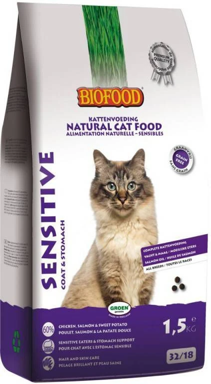 Biofood BF Petfood Sensitive Coat & Stomach Kattenvoer 2 X 1, 5 Kg 9 Biofood BF Petfood Sensitive Coat & Stomach Kattenvoer 2 X 1, 5 Kg - Image 7