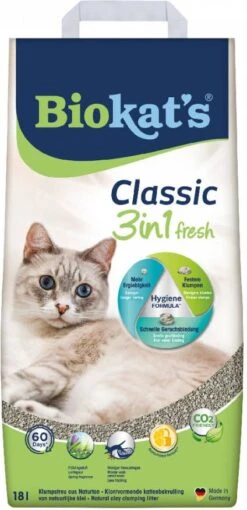 Biokat's Biokat&apos, S Classic Fresh 3 In 1 Kattenbakvulling 18 -Dierenwinkel biokats biokats 18l classic fresh 3in1 kattenbakvulling klontvormend 120092