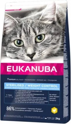 Eukanuba Sterilised/Weight Control Adult Kattenvoer Voordeelpakket 3 X 2 Kg -Dierenwinkel eukanuba kattenvoer adult sterilised weight control 2 kg 116105