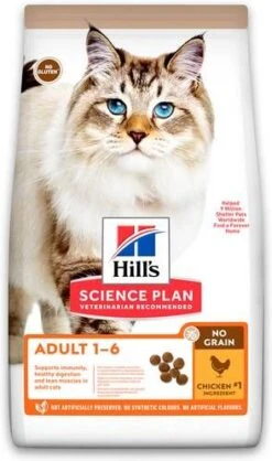 Hill's Science Plan 3x1, 5kg Adult 1 6 No Grain Met Kip Kattenvoer