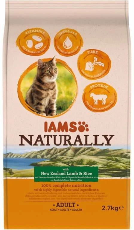 Iams 3x Naturally Kat Adult New Sealand Lam&, Rijst 2, 7 Kg 7 Iams 3x Naturally Kat Adult New Sealand Lam&, Rijst 2, 7 Kg - Image 5