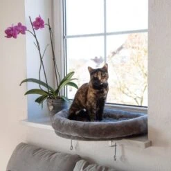 Kerbl Kattenbed Voor Aan Het Raam 55x35x10 Cm Grijs