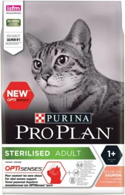 Pro Plan Sterilised Adult Zalm Optisenses Kattenvoer 2 X 10 Kg + Gratis 4 X Felix Party Mix Snacks -Dierenwinkel pro plan kat sterilised zalm rijst 3 kg 43287