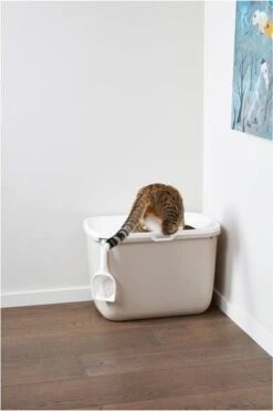Savic Kattentoilet Hop In 38.5 X 58 X 39.5 Cm Kattenbak Wit&Mokka