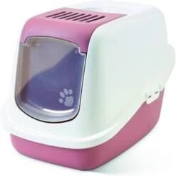 Savic Kattentoilet Nestor Earth 56 X 39 X 38.5 Cm Kattenbak Roze&Wit