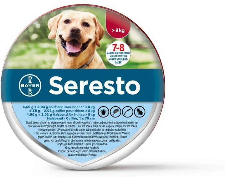 Seresto 5% Korting! Op Vlooienhalsband Voor Honden Voor Honden > 8 Kg(Halsband 70 Cm ) 3 Seresto 5% Korting! Op Vlooienhalsband Voor Honden Voor Honden > 8 Kg(Halsband 70 Cm )