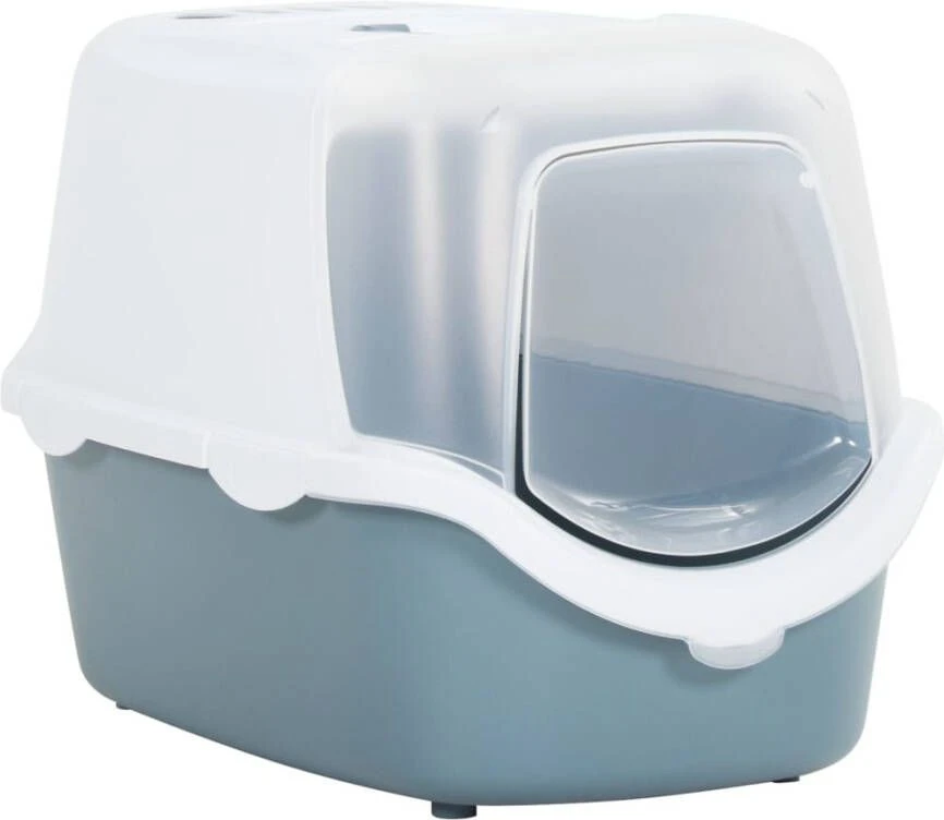VidaXL Kattenbak Met Deksel 56x40x40 Cm Polypropeen Wit En Blauw 4 VidaXL Kattenbak Met Deksel 56x40x40 Cm Polypropeen Wit En Blauw - Image 2
