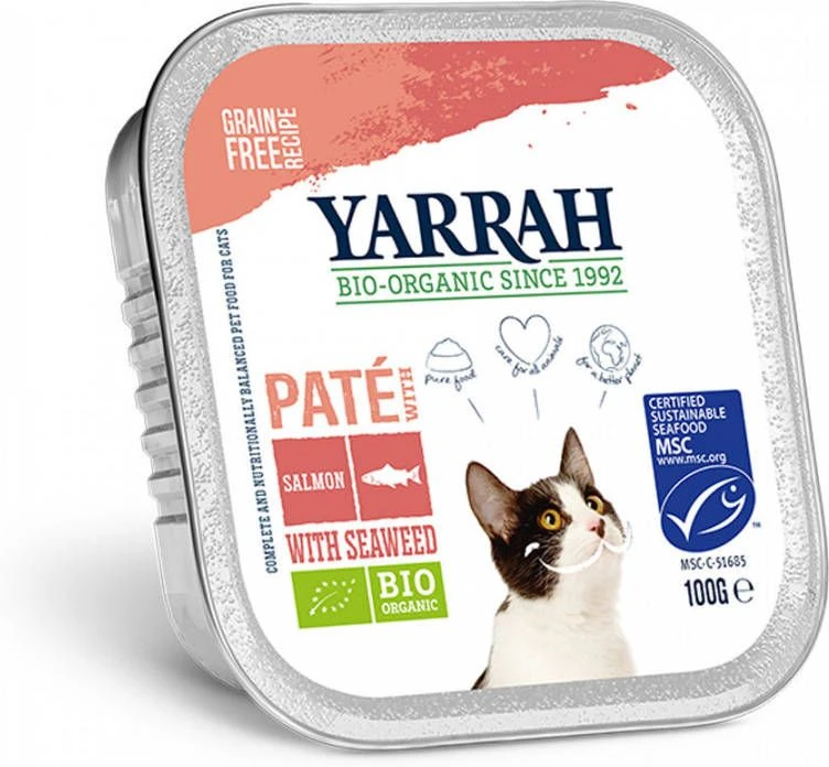 Yarrah Paté Kat Kuipje Met Zalm Bio 16 X 100 G 4 Yarrah Paté Kat Kuipje Met Zalm Bio 16 X 100 G - Image 2